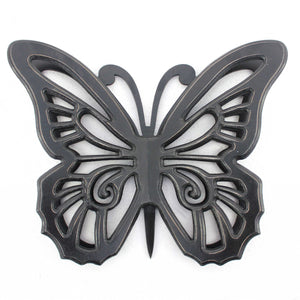 18.5" x 23.25" x 4.25" decoración de pared de madera de mariposa rústica negra