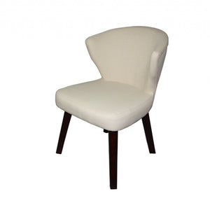 31" Cream and Black Wooden Curve Back Dining or Accent Chair