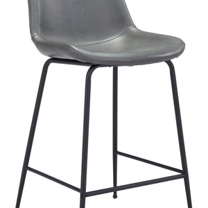 Silla de mostrador resistente moderna con estante superior gris y negro