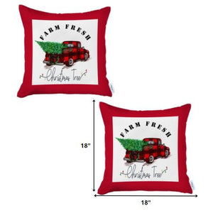 Juego de 2 fundas de almohada navideñas para camioneta Pick Up Buffalo Check