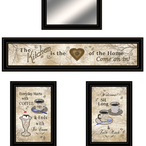 Set Of Four Love Of Nature Kitchen 7 Black Framed Print Kitchen Wall Art