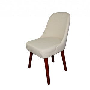 Silla decorativa o de comedor sin brazos contemporánea color crema de 34"