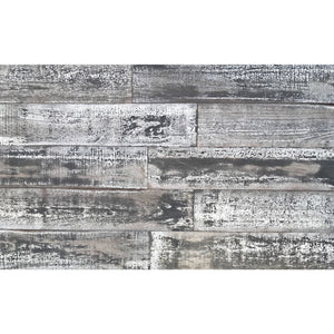 Juego de tablones de pared de madera blanqueada y gris termotratada de 5" x 48"