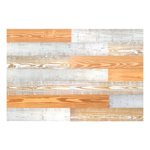 Juego grande de tablones de pared de madera de colores mezclados con blanqueado blanco dorado termotratado de 5" x 48"