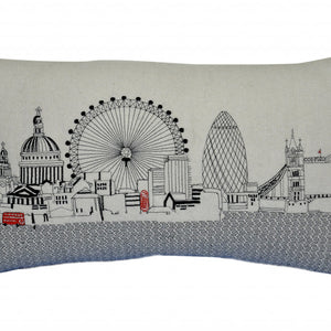 Cojín decorativo lumbar de 24" con horizonte de luz diurna de Londres blanco