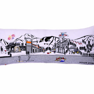 Almohada decorativa lumbar Jackson Daylight Skyline de 35 pulgadas, color blanco