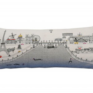 Cojín decorativo lumbar de 35" con horizonte de luz diurna de París blanco