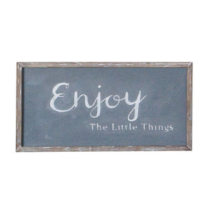 Concreto sintético gris envejecido de 23" Enjoy The Little Things Wall Decor