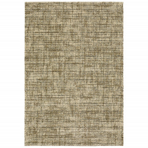 5' X 8' Beige Brown Tan And Blue Green Abstract Power Loom Stain Resistant Area Rug