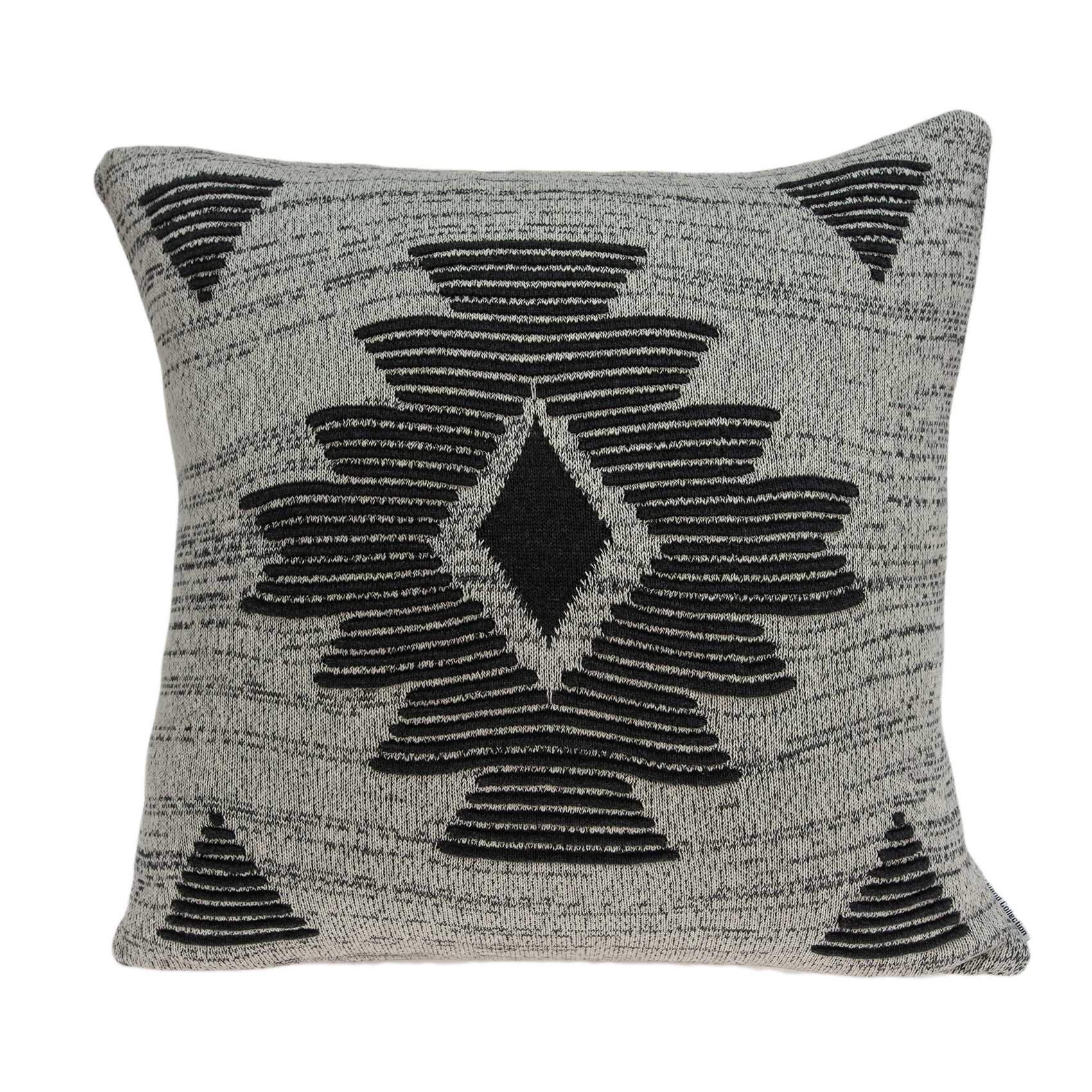 Square Southwest Gray Accent Pillow Cover