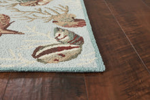 7' X 9' Polyester Blue Area Rug