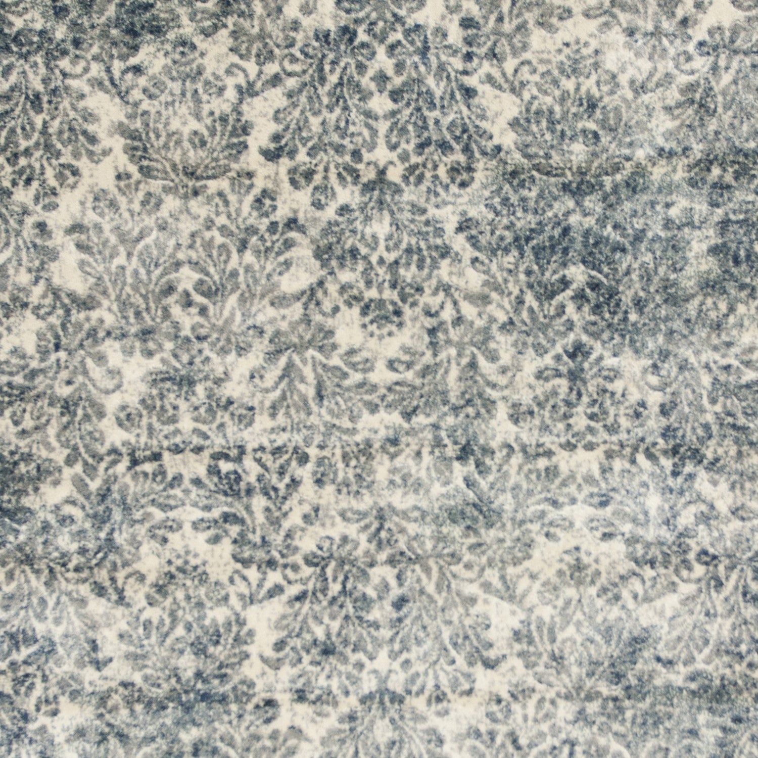 8'X11' Ivory Blue Machine Woven Damask Indoor Area Rug