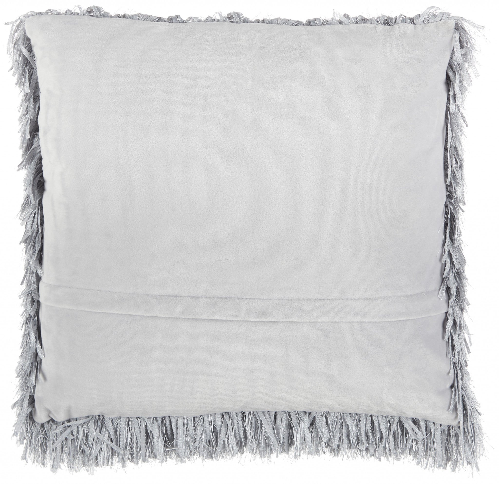 Square Grey Shag Throw Pillow