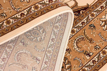 Cream and Tan Ornate Border Runner Rug - 2’ x 10’
