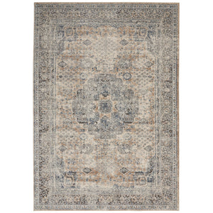 4' X 6' Beige And Grey Oriental Non Skid Area Rug