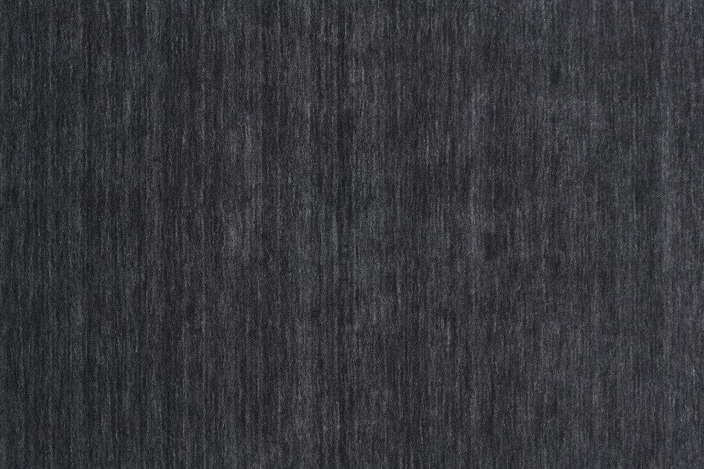 4' X 6' Black Wool Hand Woven Stain Resistant Area Rug
