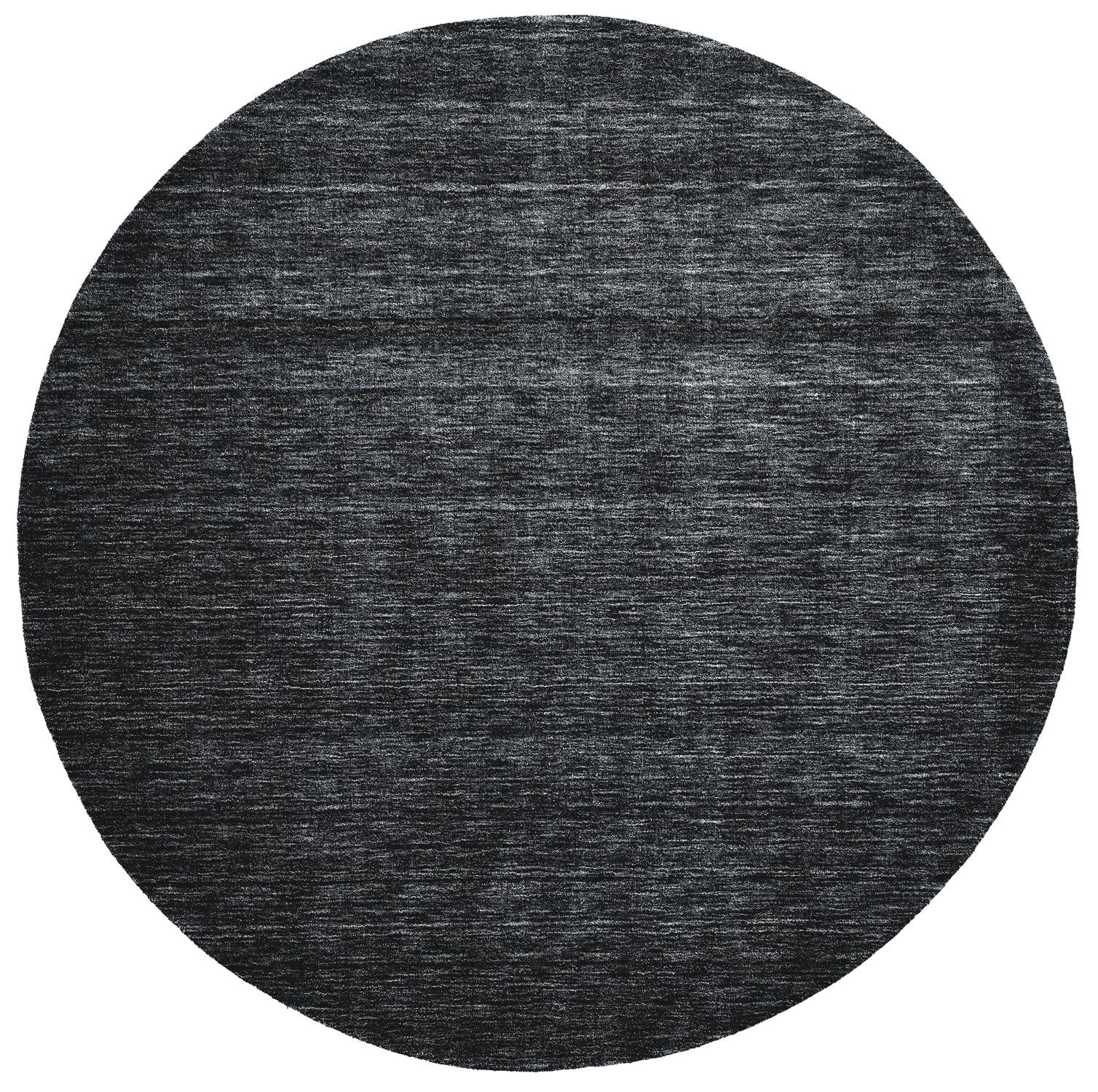 4' X 6' Black Wool Hand Woven Stain Resistant Area Rug