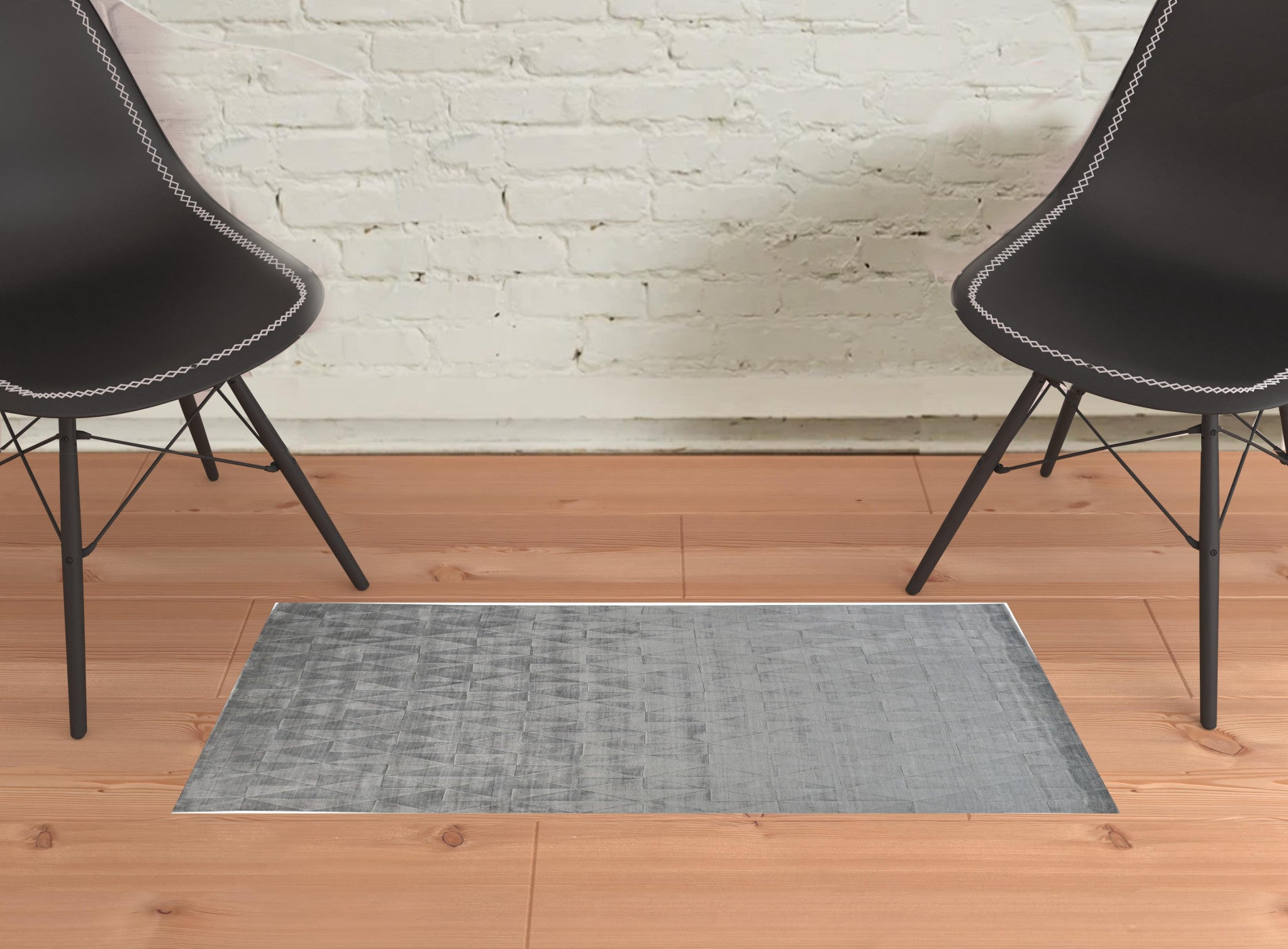 4' X 6' Taupe Geometric Hand Woven Area Rug