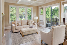 4' X 6' Ivory And Gray Wool Plaid Hand Woven Stain Resistant Area Rug