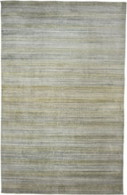 Green Blue And Tan Ombre Hand Woven Area Rug - 4' x 6'
