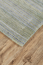 Green Blue And Tan Ombre Hand Woven Area Rug - 4' x 6'