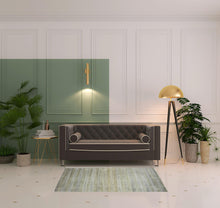 Green Blue And Tan Ombre Hand Woven Area Rug - 4' x 6'