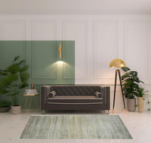 Green Blue And Tan Ombre Hand Woven Area Rug - 4' x 6'