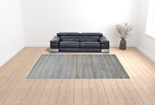Green Blue And Tan Ombre Hand Woven Area Rug - 4' x 6'