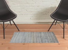 Green Blue And Tan Ombre Hand Woven Area Rug - 4' x 6'