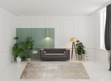 3' X 5' Taupe Ivory And Gold Abstract Power Loom Distressed Area Rug With Fringe