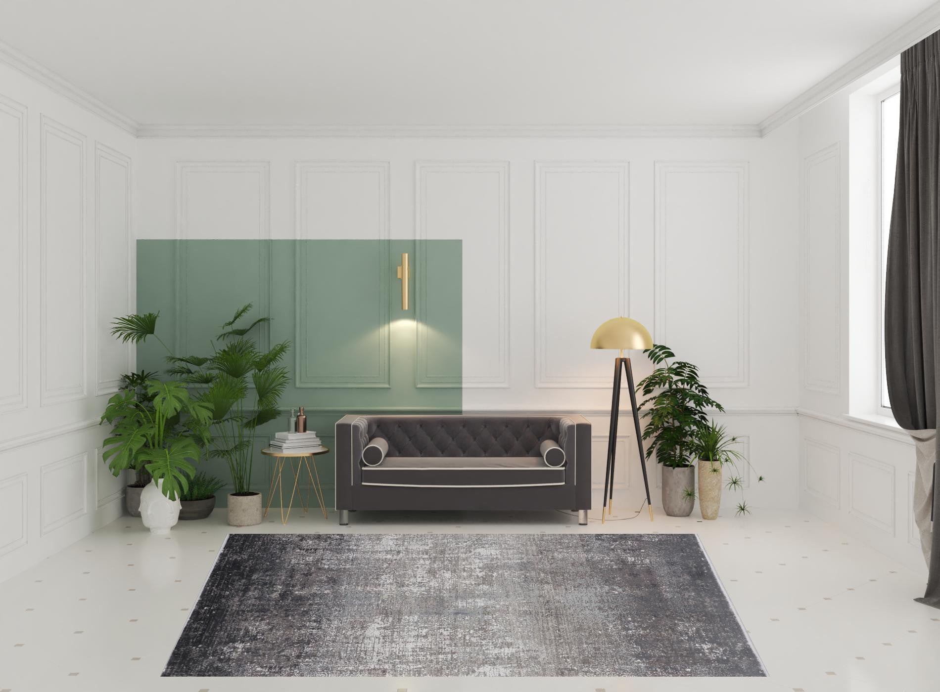 3' X 5' Taupe Ivory And Gold Abstract Power Loom Distressed Area Rug With Fringe