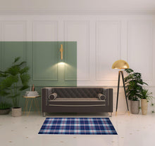 Blue Green And Black Abstract Hand Woven Stain Resistant Area Rug - 4' x 6'