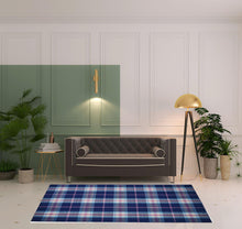 Blue Green And Black Abstract Hand Woven Stain Resistant Area Rug - 4' x 6'