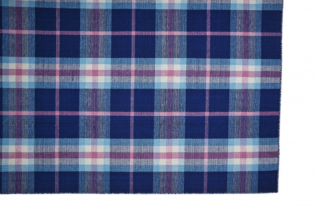 Blue Green And Black Abstract Hand Woven Stain Resistant Area Rug - 4' x 6'