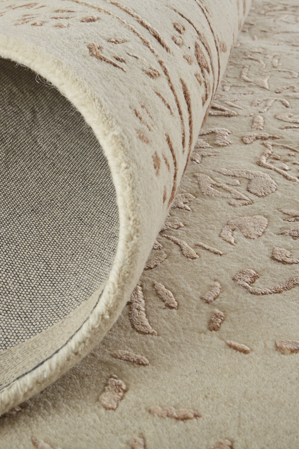 Blue And Silver Wool Floral Tufted Handmade Distressed Area Rug - 5' x 8'