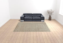 Blue And Silver Wool Floral Tufted Handmade Distressed Area Rug - 5' x 8'