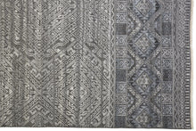 4' X 6' Gray Ivory And Pink Geometric Hand Knotted Area Rug