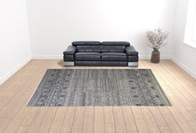 4' X 6' Gray Ivory And Pink Geometric Hand Knotted Area Rug