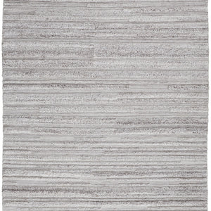 4' X 6' Ivory And Taupe Striped Hand Woven Stain Resistant Area Rug