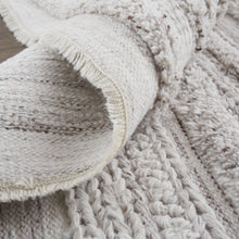 4' X 6' Ivory And Taupe Striped Hand Woven Stain Resistant Area Rug