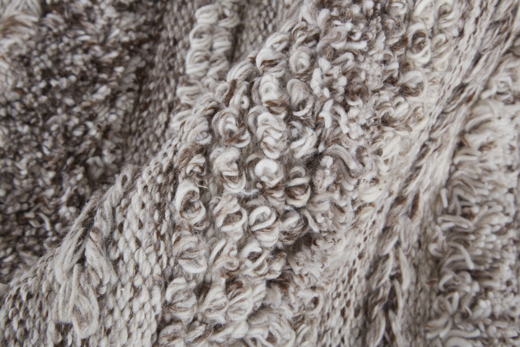 4' X 6' Ivory And Taupe Striped Hand Woven Stain Resistant Area Rug