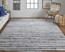 4' X 6' Ivory And Taupe Striped Hand Woven Stain Resistant Area Rug
