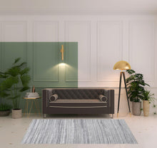 4' X 6' Ivory And Taupe Striped Hand Woven Stain Resistant Area Rug