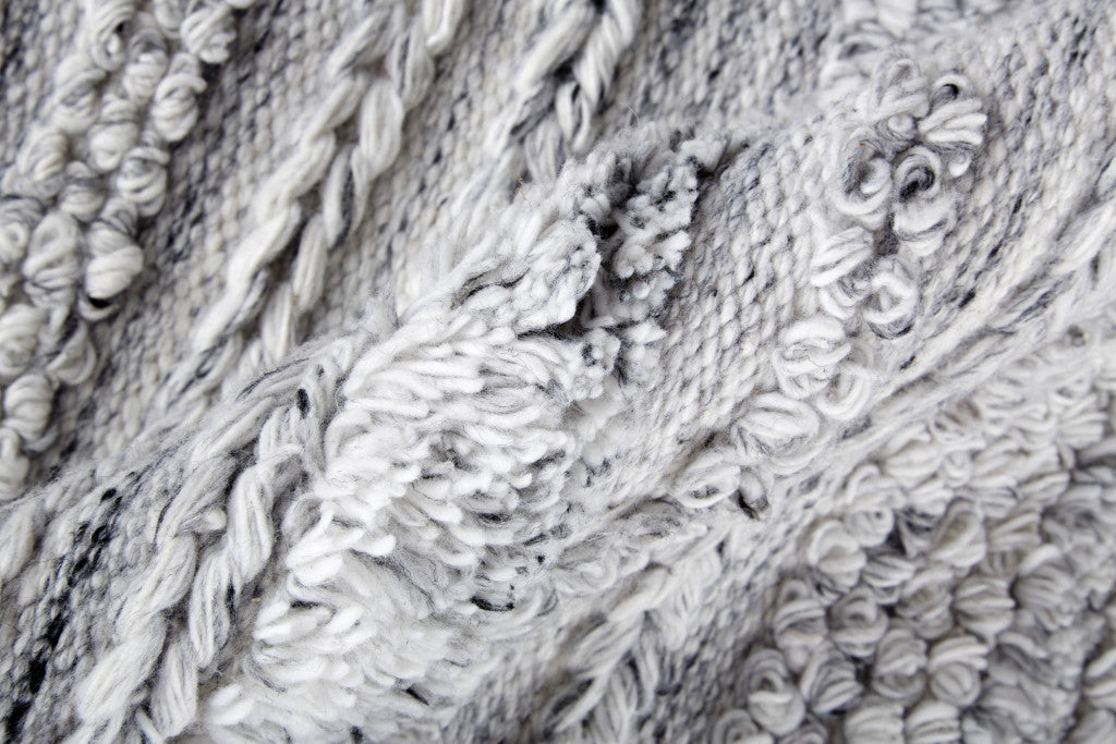 4' X 6' Ivory And Taupe Striped Hand Woven Stain Resistant Area Rug