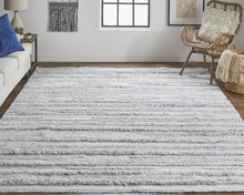 4' X 6' Ivory And Taupe Striped Hand Woven Stain Resistant Area Rug