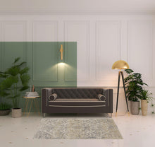 4' X 6' Blue Gray And Ivory Floral Power Loom Distressed Area Rug