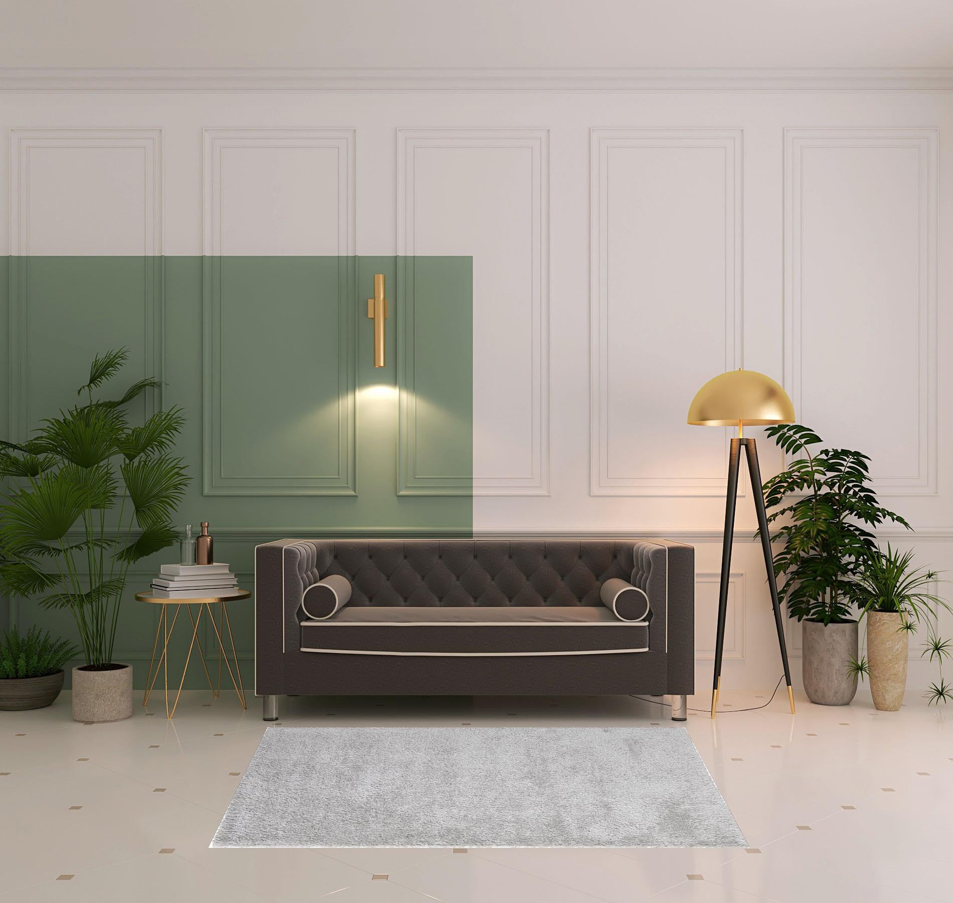 4' X 6' Ivory Shag Power Loom Stain Resistant Area Rug