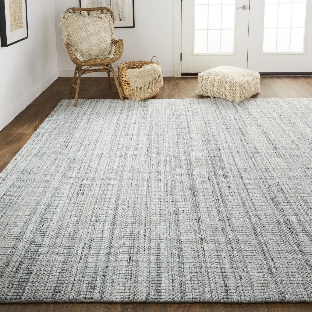 4' X 6' Ivory Wool Hand Woven Stain Resistant Area Rug