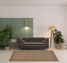 Gray Ivory And Blue Hand Woven Area Rug - 5' x 8'