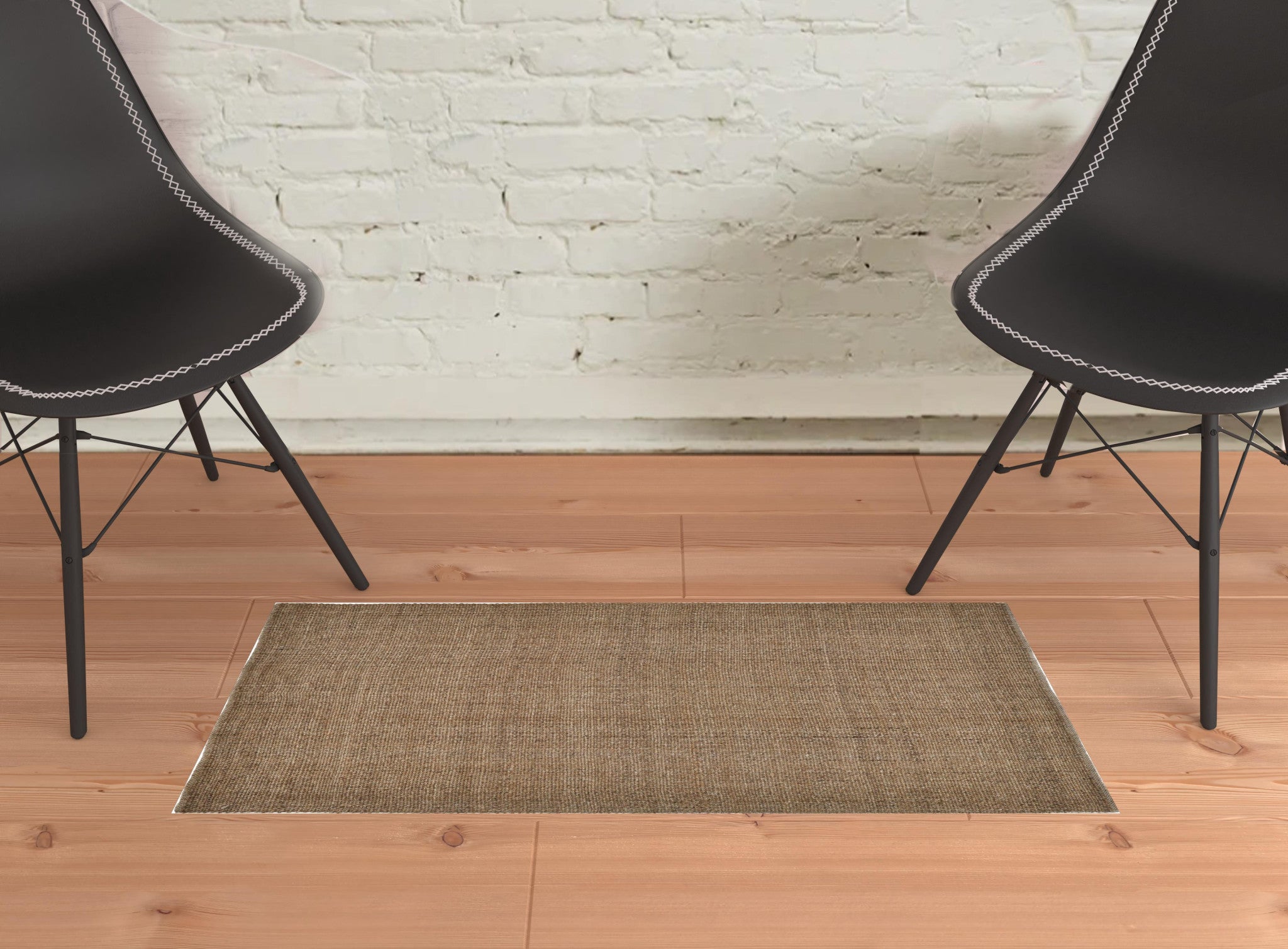 Gray Ivory And Blue Hand Woven Area Rug - 5' x 8'